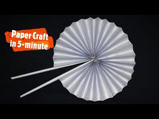 how to make paper fan | paper fan diy | easy paper fan making | origami@papercraftin5-minute