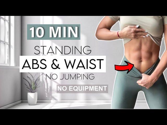 10 MIN STANDING ABS & WAIST - 10 Min Workout | No Repeat | Katja Believe