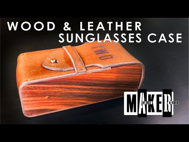 Making a case for sunglasses from leather and wood