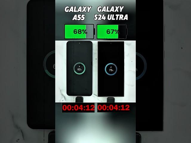 Samsung S24 Ultra vs Galaxy A55: Charging TestWho’s the Real Speed Beast?  #shorts #viralvideo