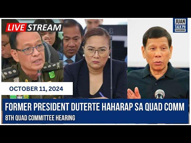 LIVE: FORMER PRESIDENT DUTERTE DADALO SA QUAD COMM | 8th Quad Committee Hearing