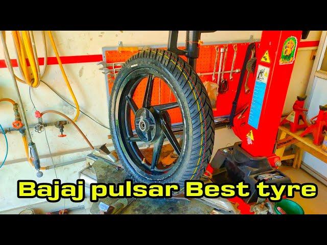 Bajaj Pulsar Best Tyre  tyre fiting // 100/90-17 Bajaj pulsar  best grip tyre in MRF brand