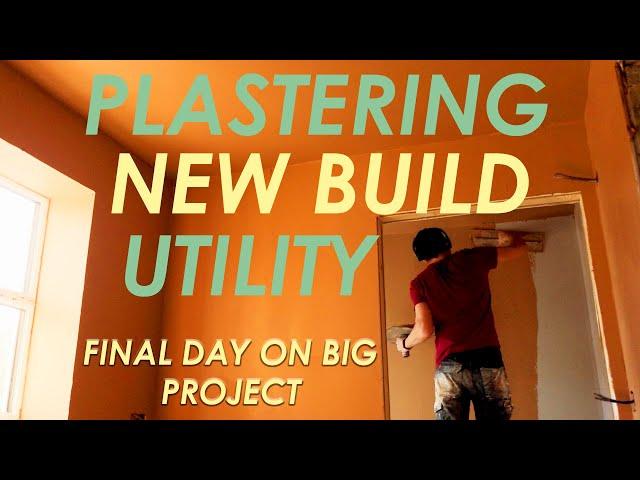 Plastering A Utility Room And W/C - Final Day On New Build Project!