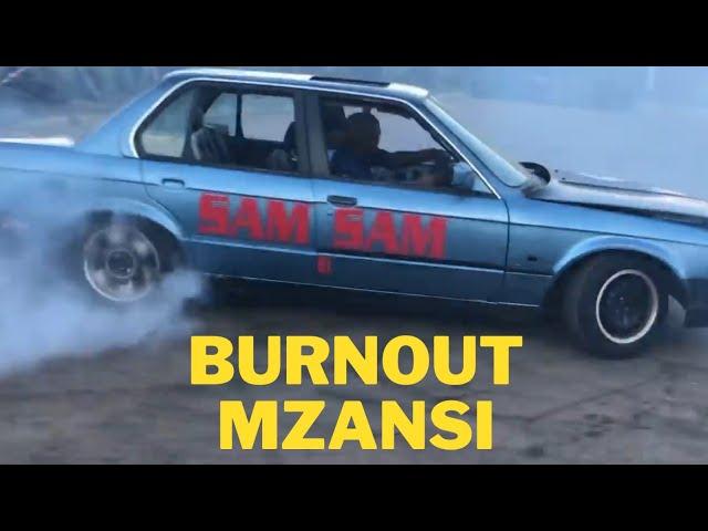 Sam Sam | Bareng | Dj Maphorisa BMW E30 spinning trailer on Burnout Mzansi