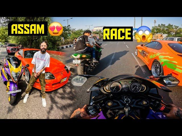 Assam Jaatey Waqt Race Hogayi Apni Zx14r Hayabusa Aur Supra Ki 