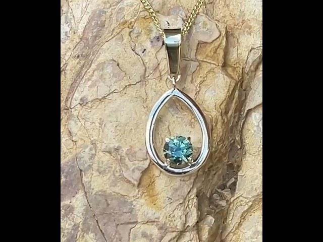 Natural Australian Green Blue Sapphire Pendant Design 3521