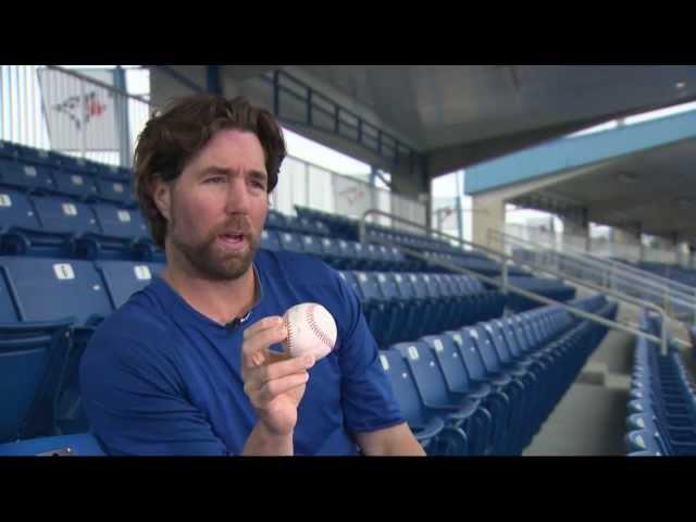 R.A. Dickey shows off the knuckleball