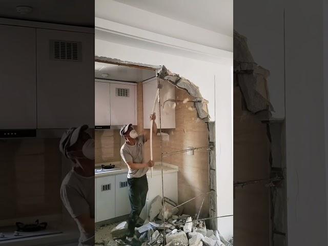 How to Prepare Tiles Wall , Smash the brick wall​ part  99