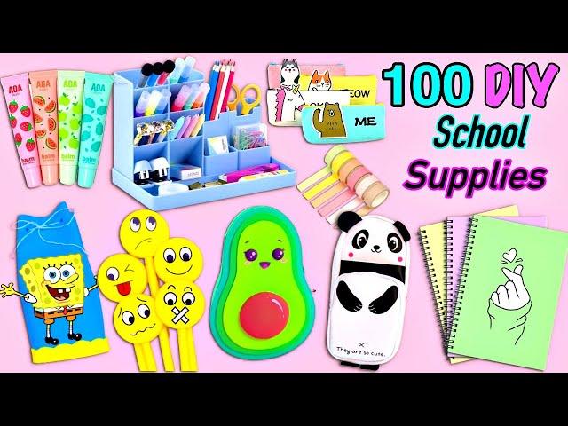 100 DIY SCHOOL SUPPLIES IDEAS - Back To School Hacks And Crafts