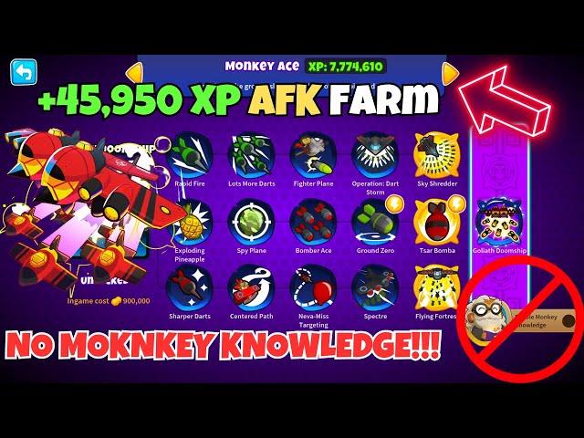 FASTEST AFK Monkey Ace XP Farm for Paragon BTD-6