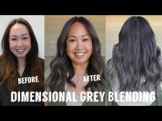 Hair Transformations with Lauryn: Dimensional Grey Blending on Previous Dark Permanent Color Ep. 196