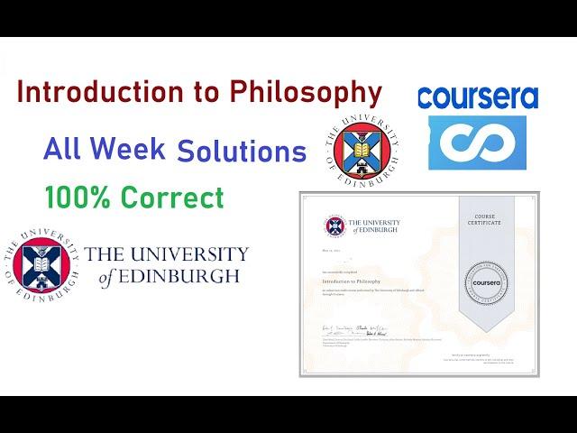 Introduction to Philosophy Quiz Answers | All Week | The University of Edinburgh #freecertificat