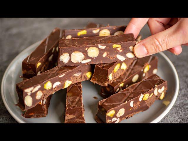 Quick, easy Chocolate Nougat for holidays and Christmas ! Surprise your family with this Nougat!