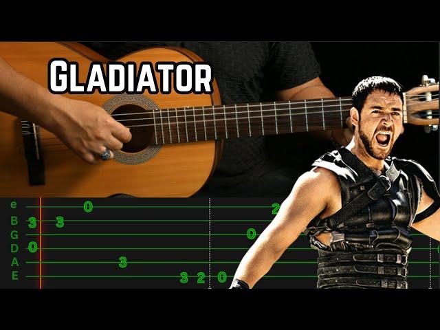 Gladiator Theme - Simple Fingerstyle Guitar Tab Tutorial #easytabs