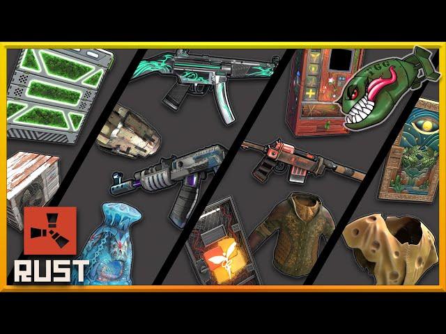Rust Skins | Charitable Rust 2024, Air Con Box, Angu AR, Cheese Poncho, Frozen Crypt Furnace #394