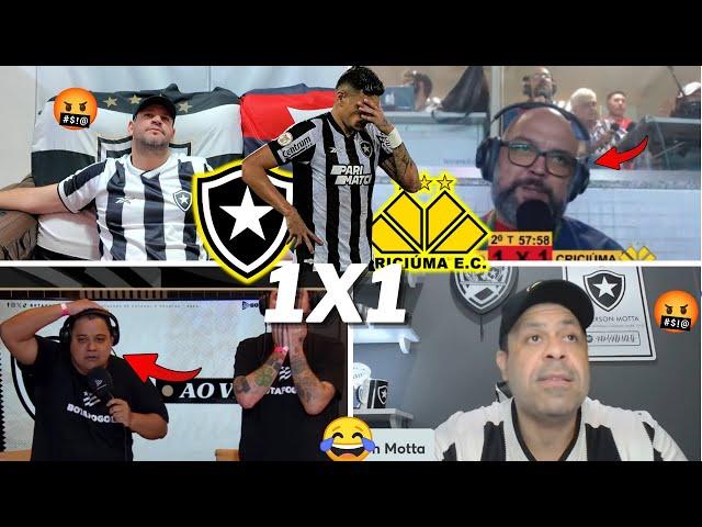 REAÇÕES BOTAFOGUENSES E CHORO AO VIVO , BOTAFOGANDO- BOTAFOGO 1X1 CRICIÚMA- BRASILEIRÃO 2024- KKKKK