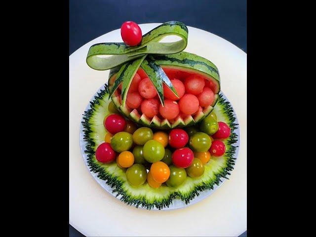 Small watermelon fruit plate Creative way to eat watermelon fruit plate