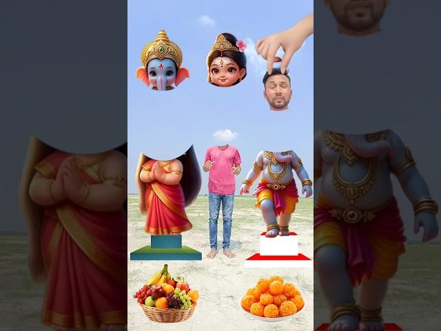 Jai Ganesh Deva  _ Lord Ganesh, parvati mata wrong head chalange _ vfx bhakt _#youtubeshorts #vfx