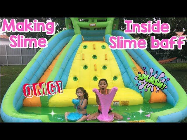 Making SLIME In A BOUNCE HOUSE Challenge!