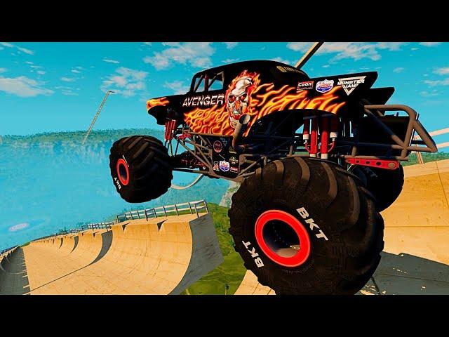  EPIC AVENGER Monster Truck Stunts & Jumps in BeamNG Drive!