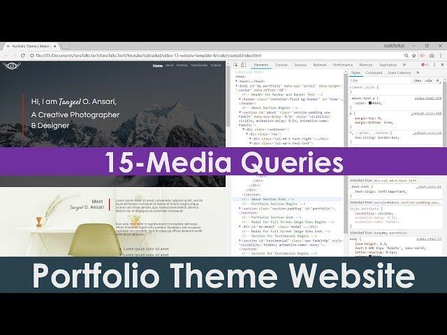 15/15: Adding Media Queries for Responsiveness of Webpage | Create Responsive Bootstrap Website
