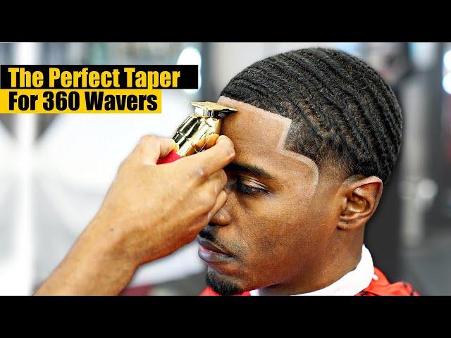 HAIRCUT TUTORIAL: BEST TAPER FOR A 360 WAVER | CRISPY LINE UP RAZOR LINE