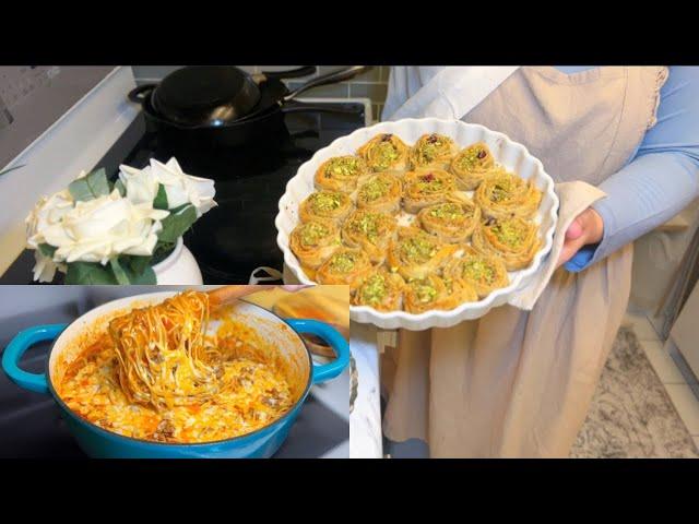 Day in the life | Cheesy ONE POT Pasta | Easy Baklava