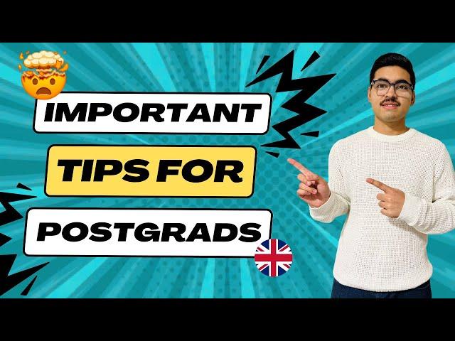 Top 4 Essential Tips for Master's Students Coming to the UK | International Students | Postgrads 