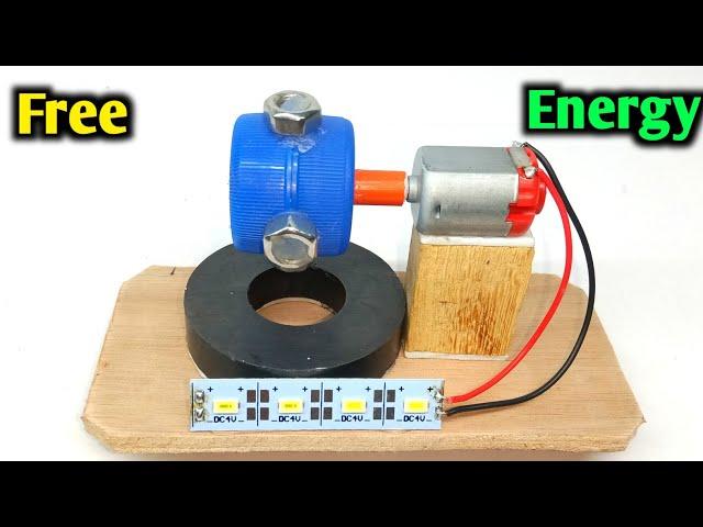 How to make free energy generator with dc motor and magnets | led light science project | experiment