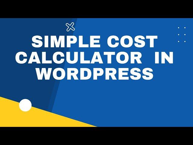 Simple Custom Quote Calculator in Wordpress