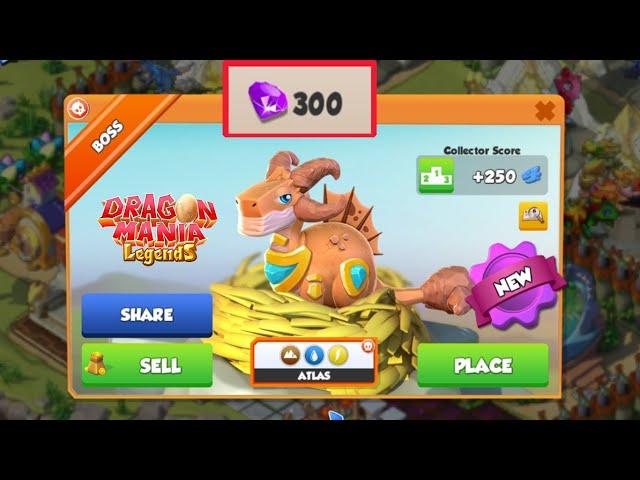 How to get Atlas Boss Dragon ? + Get 100 Gems - Dragon Mania Legends