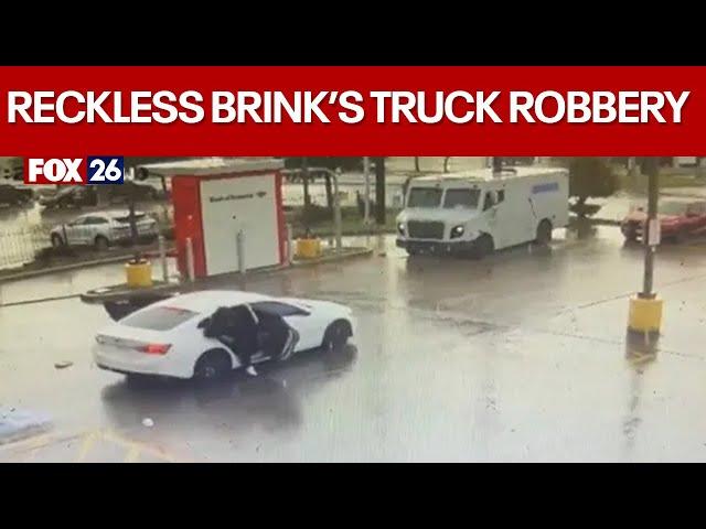 Surveillance video captures attempted armored truck robbery in Houston