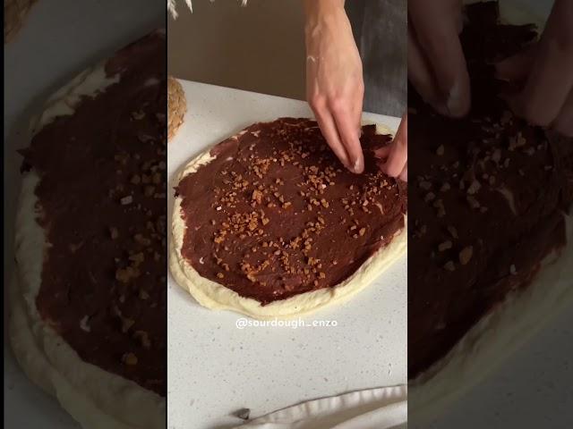 Sourdough Chocolate babka star (recipe in description) #shortsfeed # #foodie #sourdough #bread