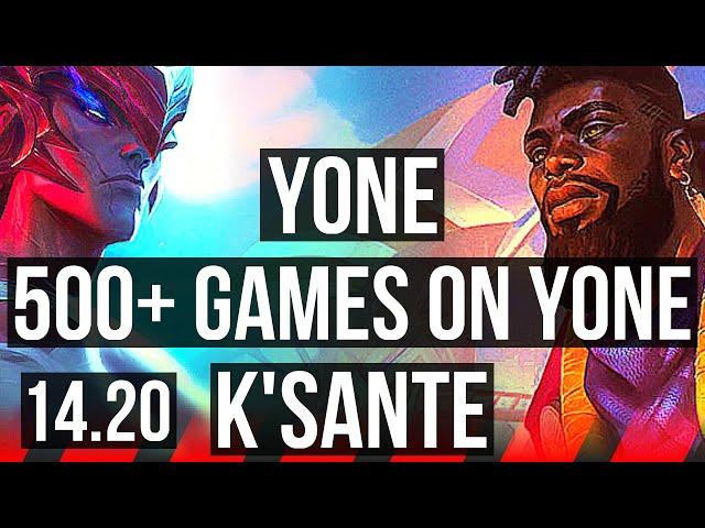 YONE vs K'SANTE (TOP) | 500+ games | EUW Master | 14.20