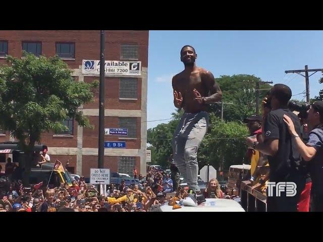 Kyrie Iriving does the Running Man at Cavs Championship Parade