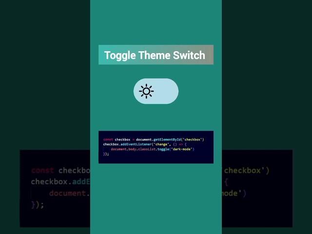 Toggle Button With HTML , CSS and JavaScript  #html #css #toggleswitch