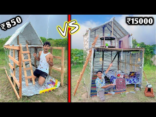 Overnight Survival Challenge | Low budget Aluminium foil House Challenge | 850 Vs 15000  Challenge