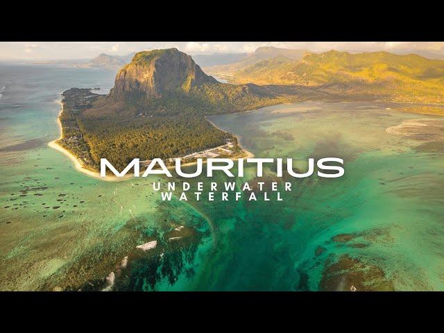 Underwater Waterfall & Le Morne  in Mauritius - 4k HDR  DJI MAVIC 3 PRO
