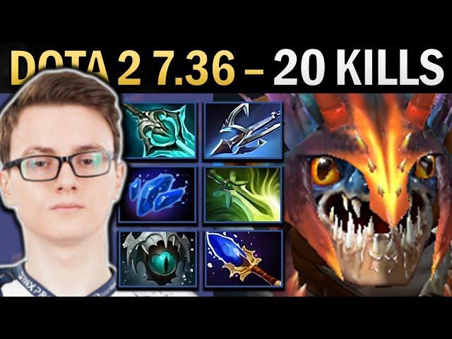 Slark Gameplay Miracle with 20 Kills and Harpoon - Dota 7.36