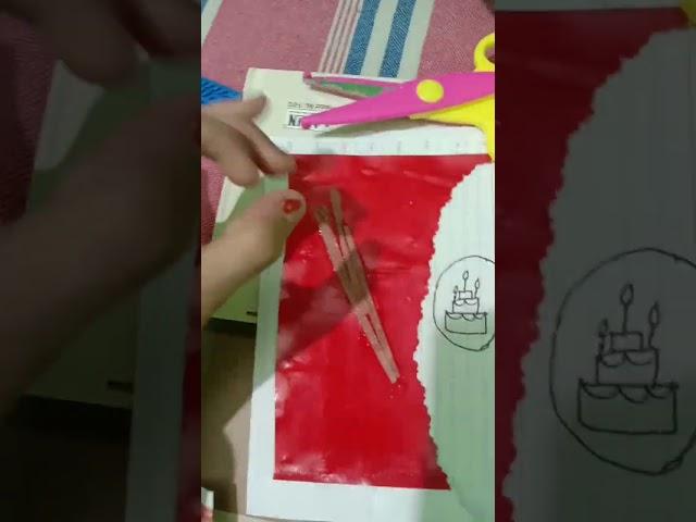 how to make paper greeting card of birthday  #palak ' s drawing and comedy+ many activities#