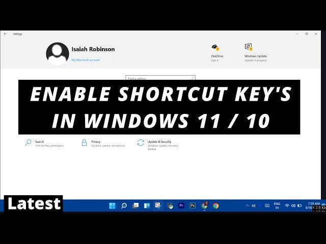 How to enable shortcut key in windows 11 / 10