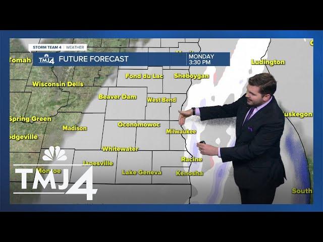 Southeast Wisconsin picking up some lake effect snow Monday