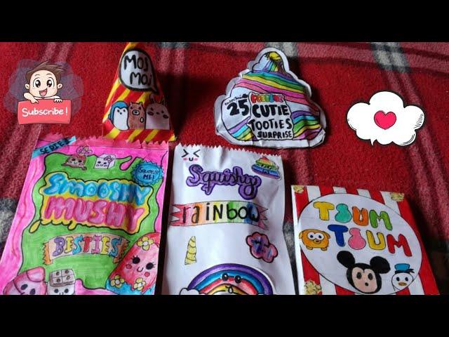 hechos de papel!, juguetes sorpresas de papel, llenos de SQUISHY!  #unboxing