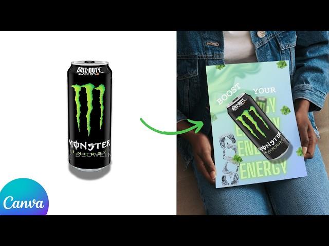 Energy Drink Poster Design Made EASY with Canva Step by Step