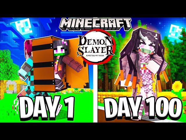 I Survived 100 DAYS as NEZUKO in Demon Slayer Minecraft!