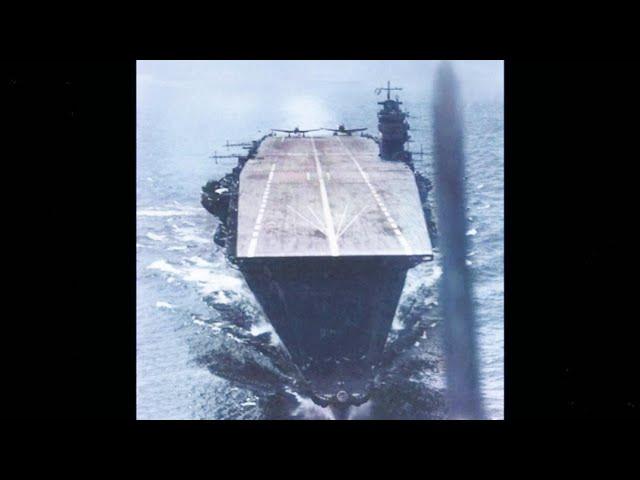 【カラー化】空母 赤城 の 勇姿 　軍艦旗の歌