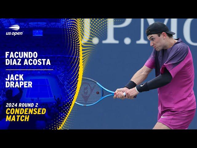 Facundo Diaz Acosta vs. Jack Draper Condensed Match | 2024 US Open Round 2