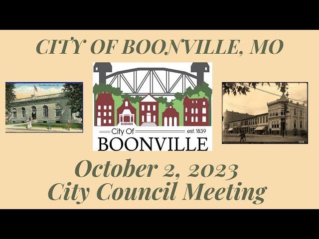 City Of Boonville, Missouri Council Meeting on October 2, 2023 at 7:00pm