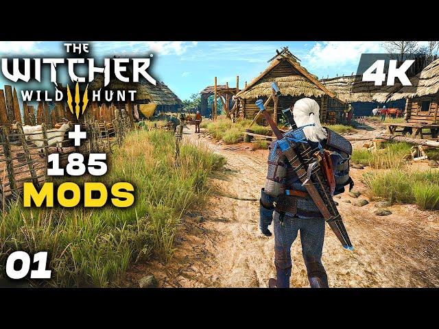 THE WITCHER 3 Ultimate Modpack 185+ Mods Gameplay Walkthrough Part 1 FULL GAME [4K 60FPS PC ULTRA]