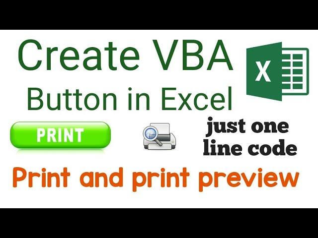 Create VBA button for print and print preview in excel/print excel sheet through VBA button/learn it